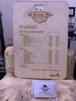 Prijslijst in hout van drukkerij Koloriet in Leefdaal 